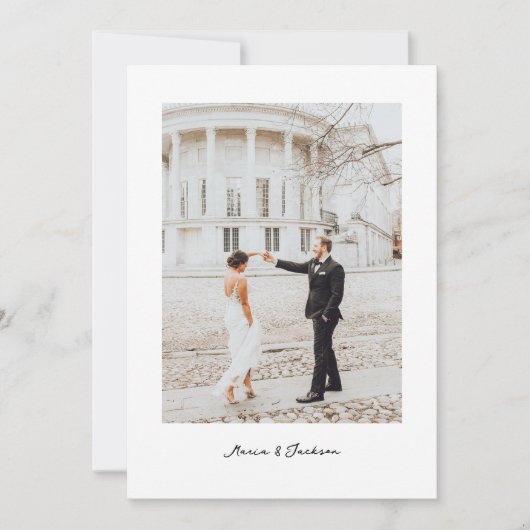 書モダン道結婚の写真 サンキューカード (正面)