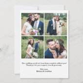 書モダン道結婚の新郎新婦5枚 サンキューカード (裏面)