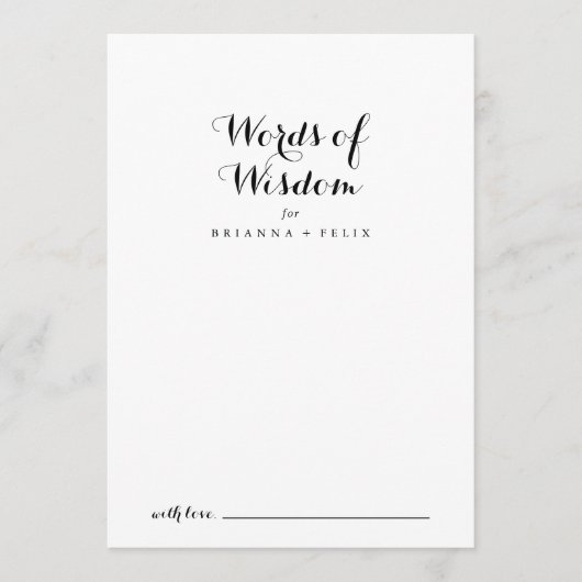 書モダン道結婚の英知の言葉 アドバイスカード (正面)