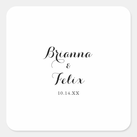 書モダン道結婚封筒用シール スクエアシール (正面)
