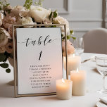 書モダン道結婚座図 テーブルナンバー<br><div class="desc">手カスタム書の結婚デザインを搭載した設計の座席図の表モダン番カード。</div>