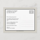 書モダン道結婚式の日付を保存する – カーキ 案内ポストカード (裏面)