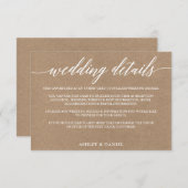 書モダン道結婚詳細クラフト エンクロージャーカード (正面/裏面)