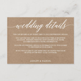 書モダン道結婚詳細クラフト エンクロージャーカード