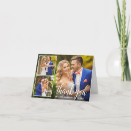 書モダン道結婚3枚写真集 サンキューカード