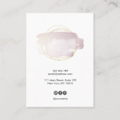 書モダン道芸術イヤリング表示カード 名刺 (裏面)