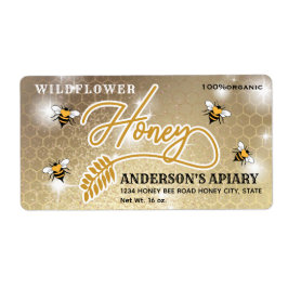 書モダン道蜂蜜枝jarラベル ラベル