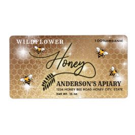 書モダン道蜂蜜枝jarラベル ラベル