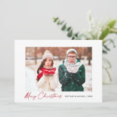 書モダン道赤インクスクリプトカップル写真 シーズンカード (スタンド正面)