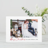 書モダン道赤インクスクリプ結婚トの写真 シーズンカード (スタンド正面)