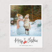 書モダン道赤ミッテンス写真 シーズンポストカード (正面)