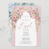 書モダン道赤面牡丹bohoアーチセージ 招待状 (正面/裏面)