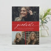 書モダン道赤3写真卒業 招待状 (スタンド正面)