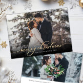 書モダン道金ゴールド台本2写真クリスマス シーズンカード