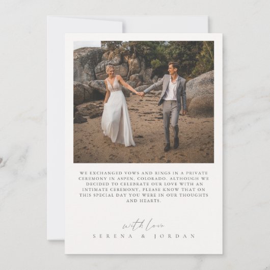 書モダン道2写真たった今結婚しました結婚ズ 案内状 (裏面)