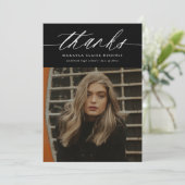 書モダン道2写真黒卒業 サンキューカード (スタンド正面)