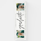 書モダン道2枚の写真卒業おめでとう 横断幕 (縦)