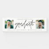 書モダン道2枚の写真卒業おめでとう 横断幕 (横)