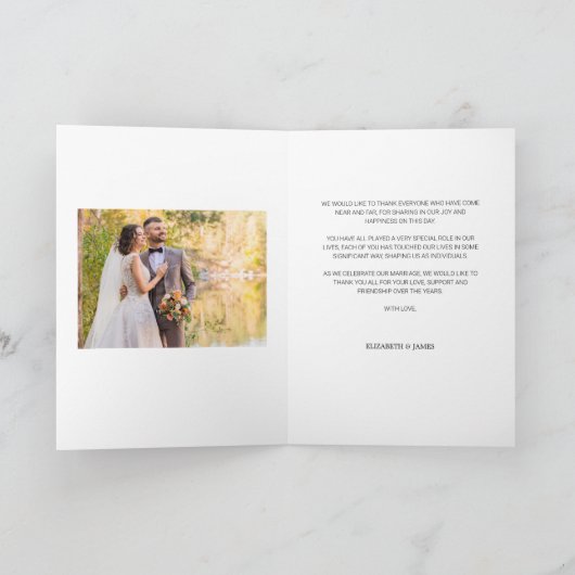 書モダン道2結婚枚の写真サンキューカード サンキューカード (内部)