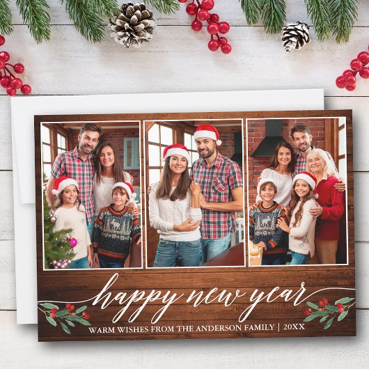 書モダン道3写真木新年おめでとう シーズンカード