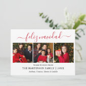 書モダン道3写真Red Feliz Navidad シーズンカード (スタンド正面)