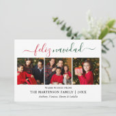 書モダン道3写真Red Green Feliz Navidad シーズンカード (スタンド正面)