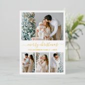 書モダン道4写真クリスマス金ゴールド 箔シーズンカード (立ち正面)