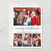 書モダン道4写真グリーンメリークリスマス シーズンカード (正面)