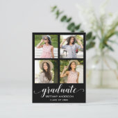 書モダン道4写真卒業のお知らせ インビテーションポストカード (スタンド正面)