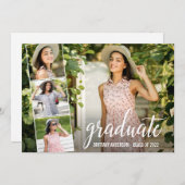 書モダン道4写真卒業 案内状 (正面/裏面)