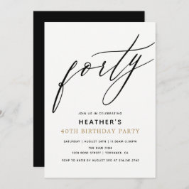 書モダン道440h誕生日パーティー 招待状