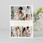 書モダン道5写真クリスマス金ゴールド 箔シーズンカード (立ち正面)