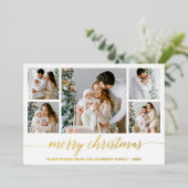 書モダン道5写真メリークリスマス金ゴールド 箔シーズンカード (立ち正面)