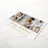 書モダン道5写真メリークリスマス金ゴールド 箔シーズンカード (回転した状態)