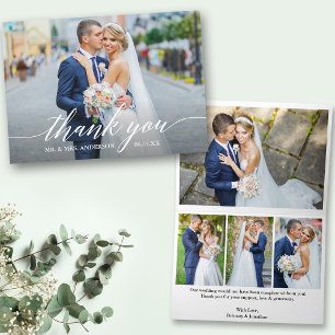 書モダン道5写真結婚折 サンキューカード