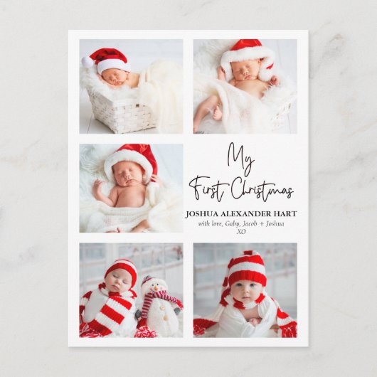 書モダン道5枚の写真マイ初めてのクリスマス ポストカード (正面)