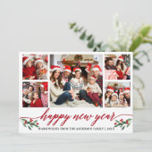 書モダン道5枚フォトハッピー新年レッド シーズンカード (スタンド正面)