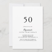 書モダン道50歳の誕生日パーティー 招待状 (正面)