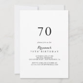 書モダン道70歳の誕生日パーティー 招待状 (正面)