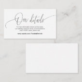書モダン道、黒フォント結婚、詳細E エンクロージャーカード (正面/裏面)