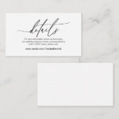 書モダン道、黒フォント、結婚詳細E エンクロージャーカード (正面/裏面)