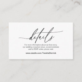 書モダン道、黒フォント、結婚詳細E エンクロージャーカード