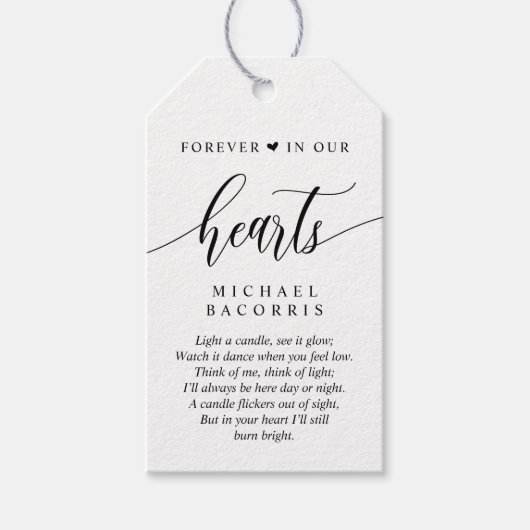 書モダン道、黒フォント、葬式ギフトラベル ギフトタグ (正面)