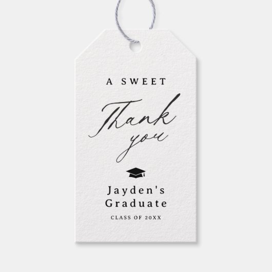 書モダン道A甘い卒業 ギフトタグ (正面)