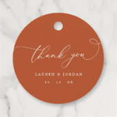 書モダン道Burnt Orange結婚's Thank You フェイバータグ (裏面)