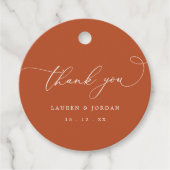 書モダン道Burnt Orange結婚's Thank You フェイバータグ (正面)
