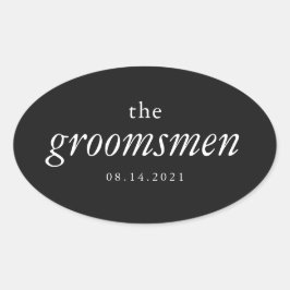 書モダン道groomsmenの結婚楕円ステッカー 楕円形シール