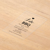 書モダン道i do bbqブライダルシャワー アクリル招待状 (レイダウン)