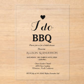 書モダン道i do bbqブライダルシャワー アクリル招待状 (正面)