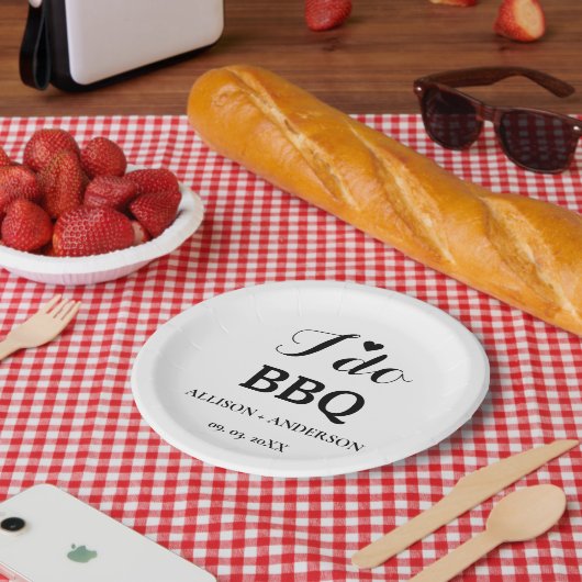 書モダン道i do bbqブライダルシャワー ペーパープレート (ピクニック)